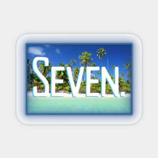 Seven year old Tropical Beach Sticker